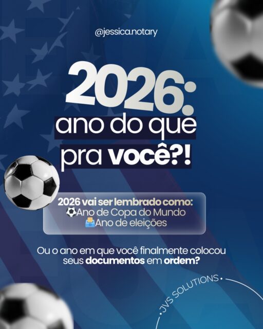 Enquanto o mundo discute futebol e política, muita gente vai continuar travada por causa de papel vencido, documento errado ou processo que ficou pra depois.Você não controla a Copa.
Você não controla as eleições.
Mas você controla seus documentos.2026 pode ser o ano em que você:
✔️ regulariza o que está pendente
✔️ evita correrias de última hora
✔️ resolve com calma, orientação e estratégiaA pergunta não é o que vai acontecer em 2026.
A pergunta é: como você vai entrar em 2026?
Com tudo em ordem ou empurrando de novo? 👀#notarypublic #copadomundo #brasileirosemboston #massachusetts #brasileiros