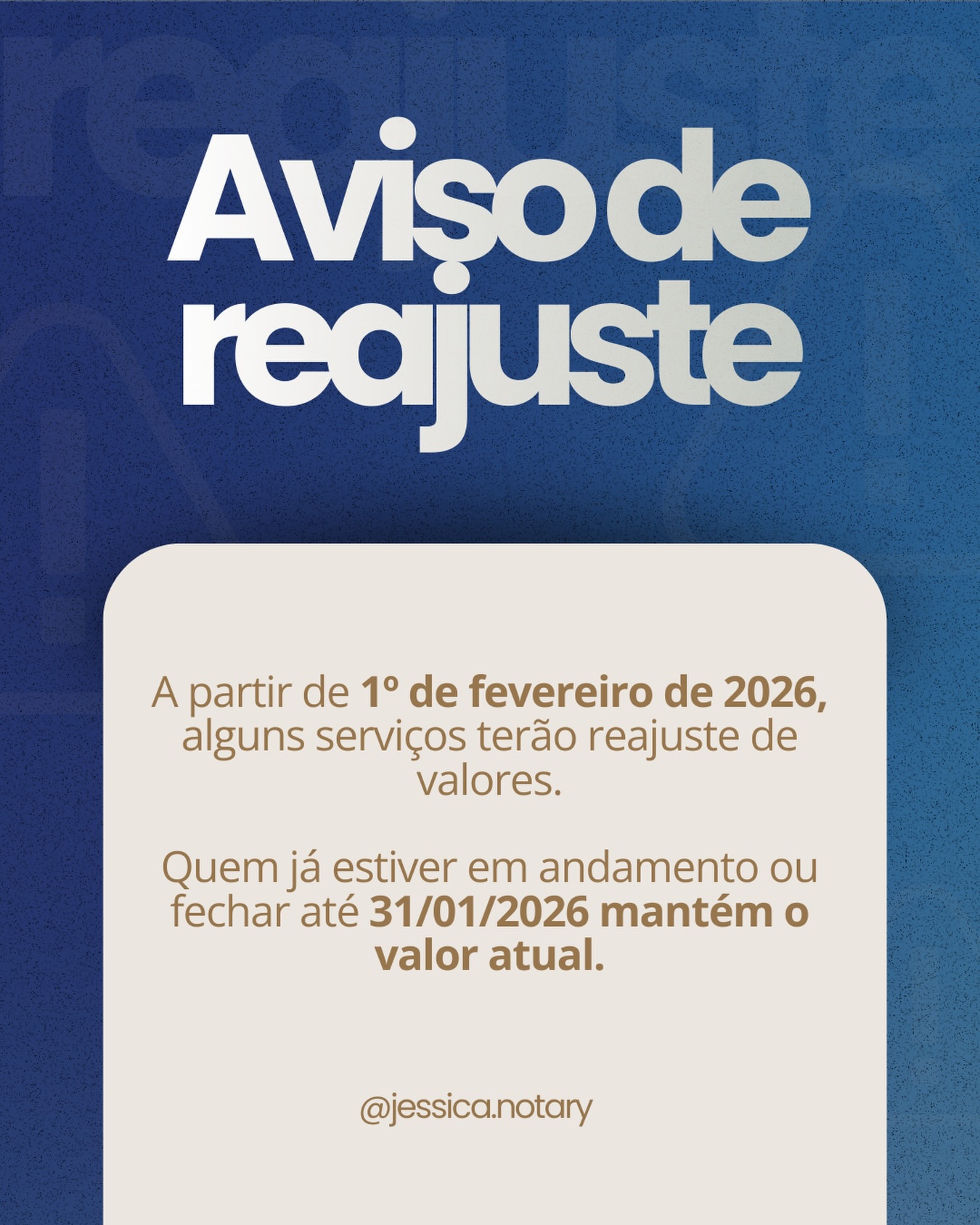 Este é um aviso de transparência.A partir de 1º de fevereiro de 2026, haverá reajuste nos valores de alguns serviços.
Quem já está em atendimento ou fechar o serviço antes dessa data garante o preço atual. Após 01/02, passam a valer os novos valores.#jvssolutions #brasileirosemboston #boston #massachusetts #despachante